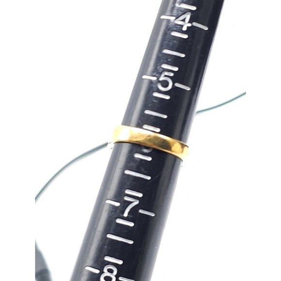 LIND 14K Gold Electroplate Emerald Cut Clear Crystal Band Ring Gold Tone Size 6 - Picture 8 of 8